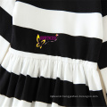 hign quality fashion stripe warm girl's sweater knitwear dress for children